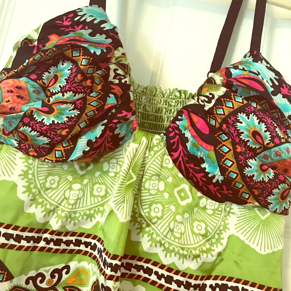 SINGLE silk multi color printed tunic